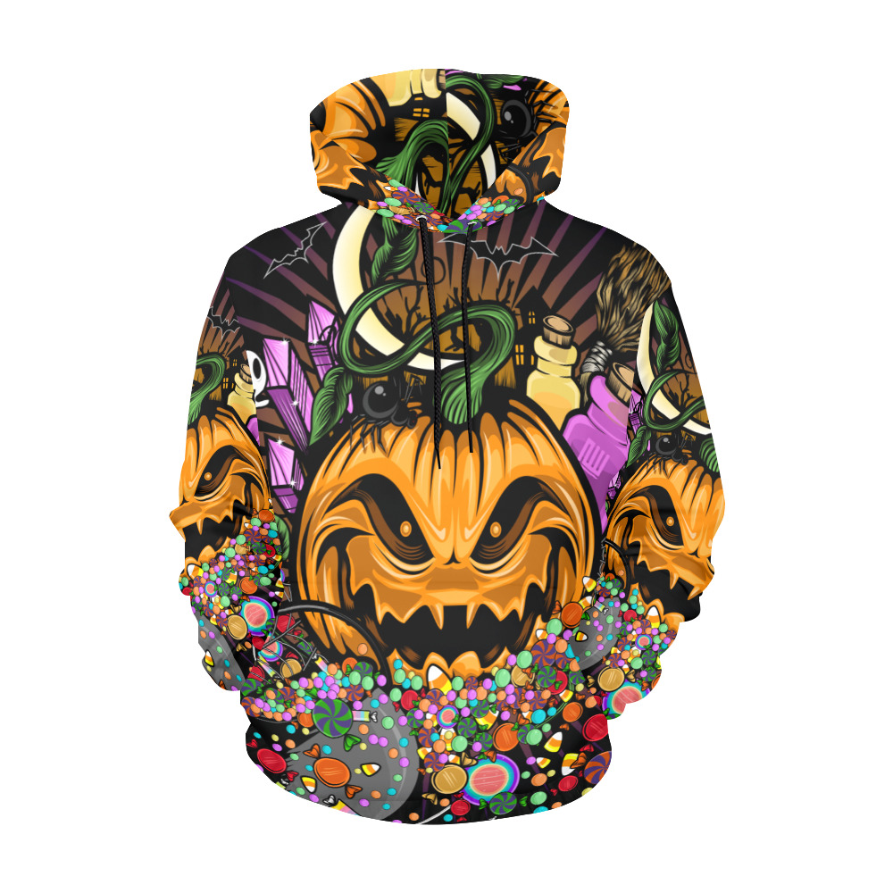 Halloween Treats All Over Print Hoodie for Women (USA Size) (Model H13)