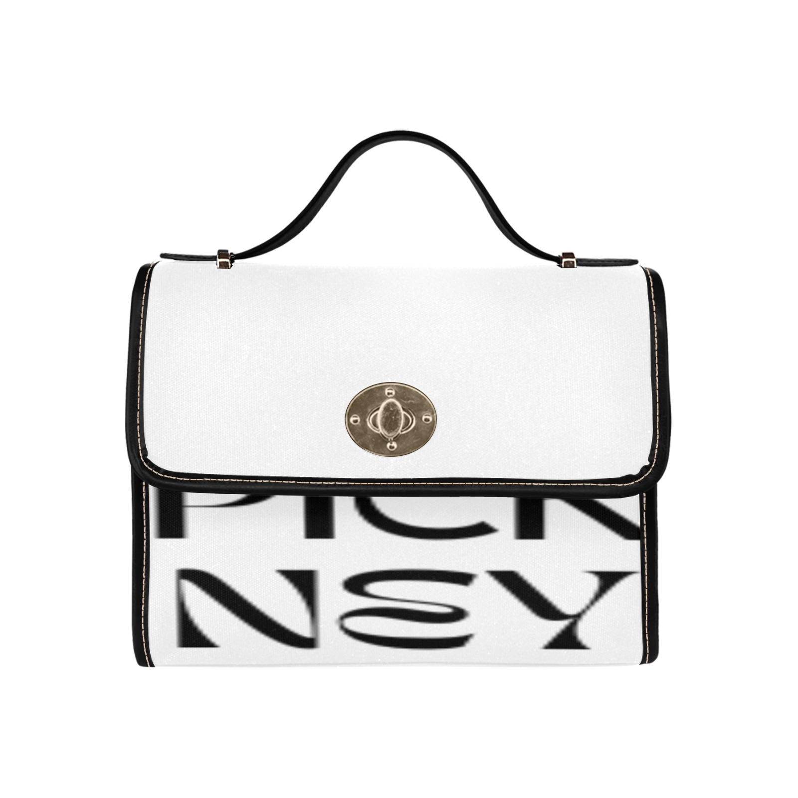 Pickney Tings Canvas Bag - Black and White Waterproof Canvas Bag-Black (All Over Print) (Model 1641)