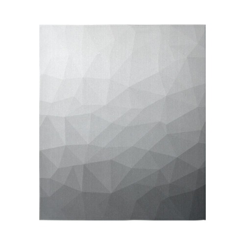 Grey Gradient Geometric Mesh Pattern Cotton Linen Wall Tapestry 51"x 60"