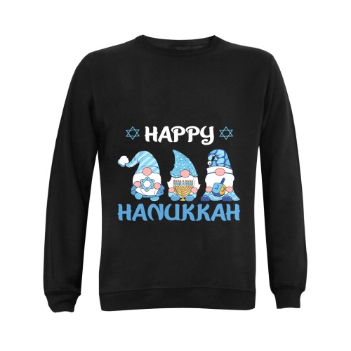Happy Hanukah Gnomes (BL) Gildan Crewneck Sweatshirt(NEW) (Model H01)