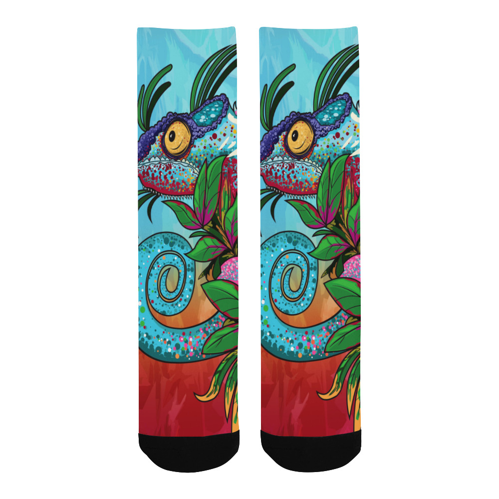 Rainbow Chameleon Men's Custom Socks