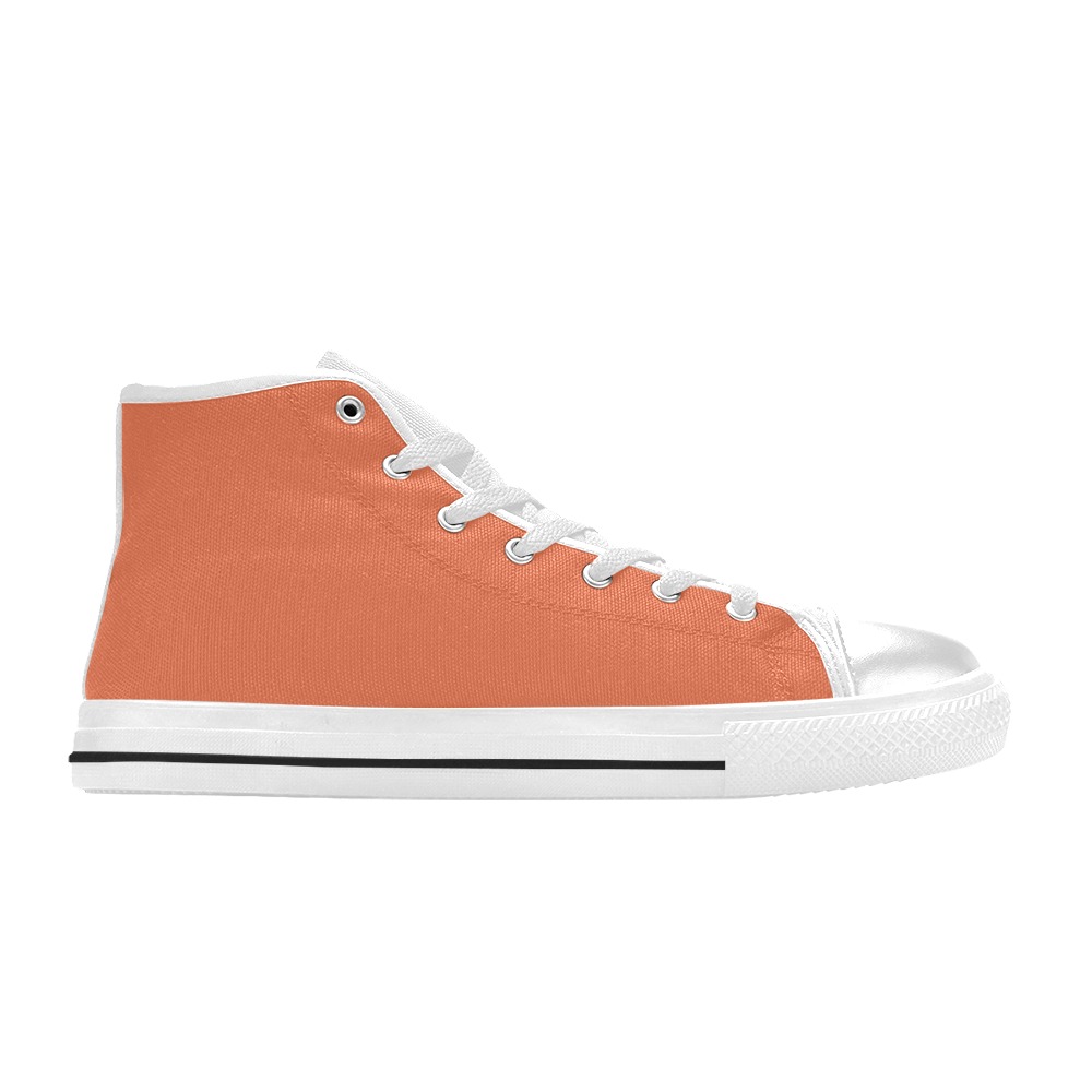 Coral Rose Men’s Classic High Top Canvas Shoes (Model 017)