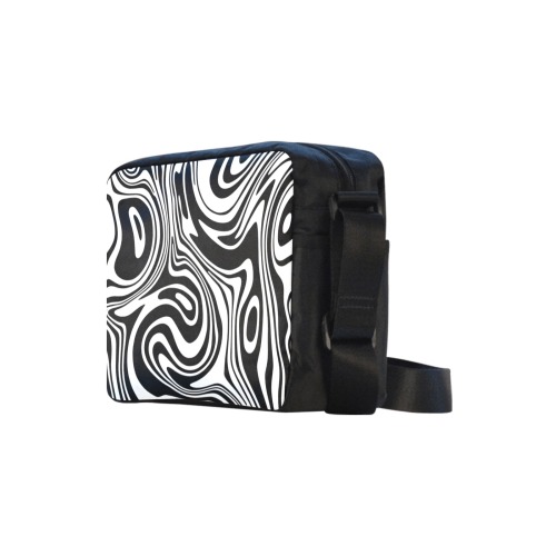 Black and White Marble Classic Cross-body Nylon Bags (Model 1632)