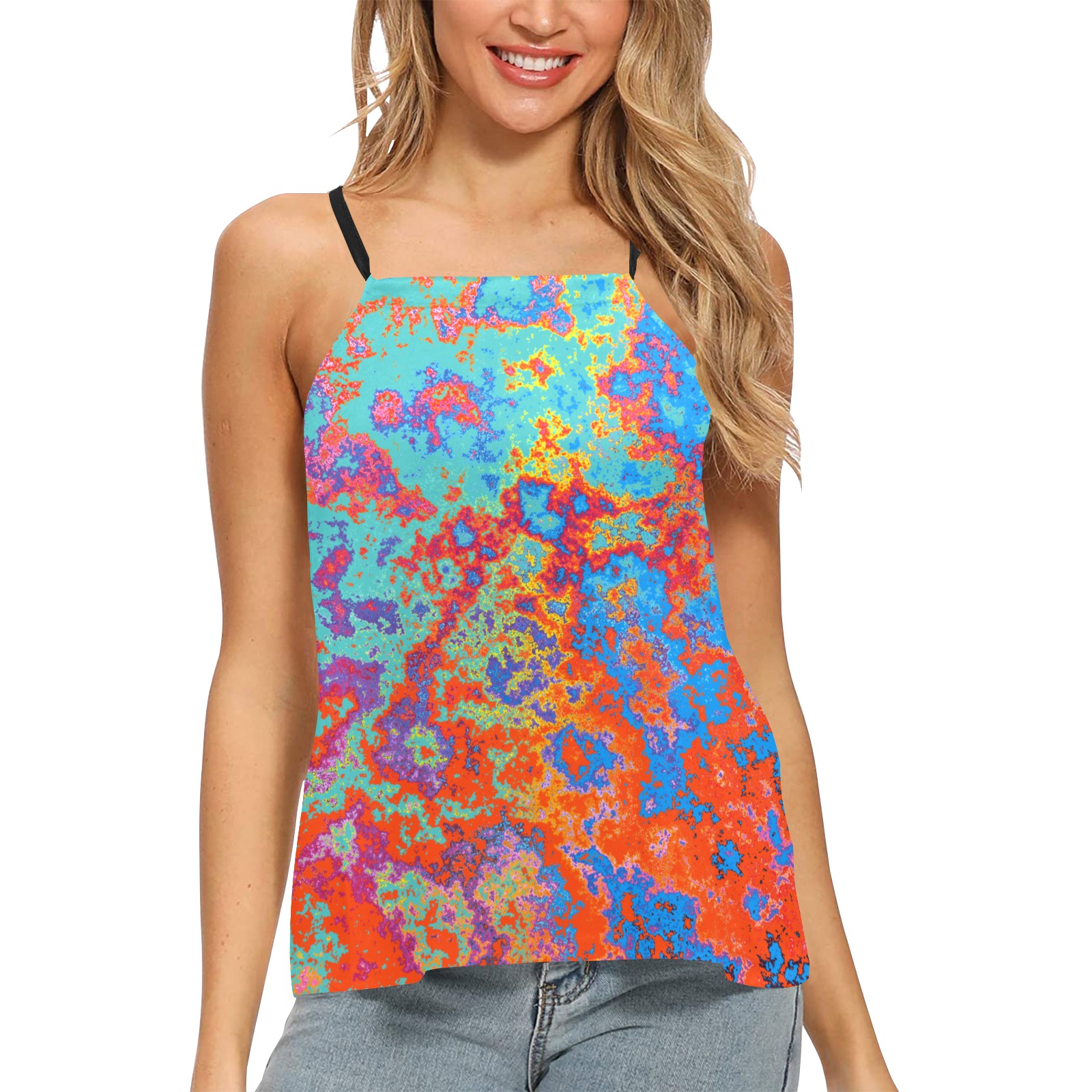 Halter neck top #30 Loose Fit Halter Neck Top (Model T68)