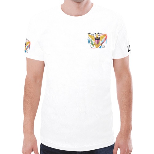 TRENDY LIONESS COUTURE VI FLAG WHITE TEE New All Over Print T-shirt for Men (Model T45)