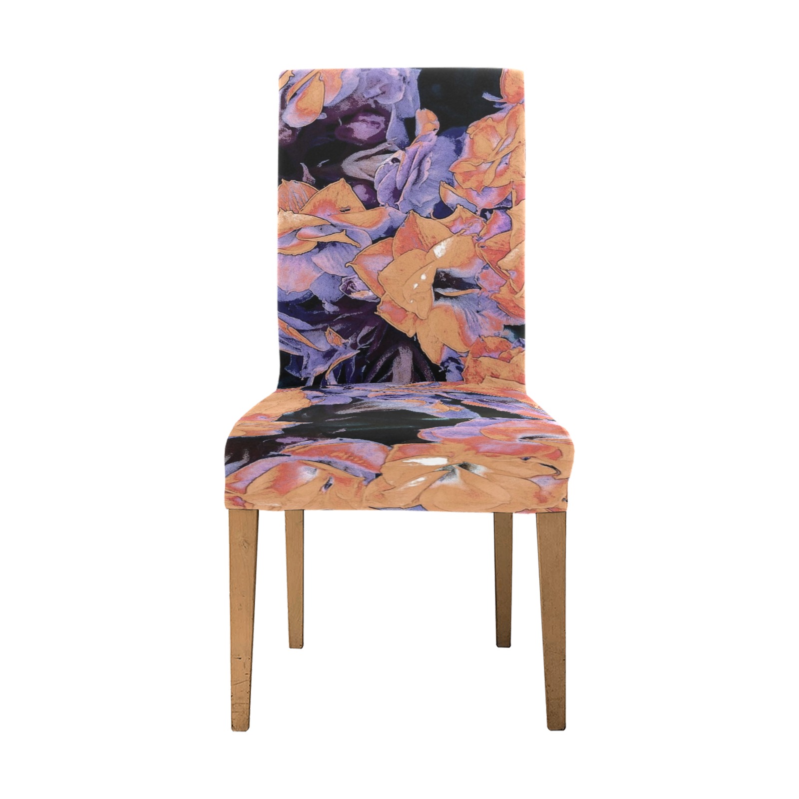 Orange Kalanchoe Plant Removable Dining Chair Cover