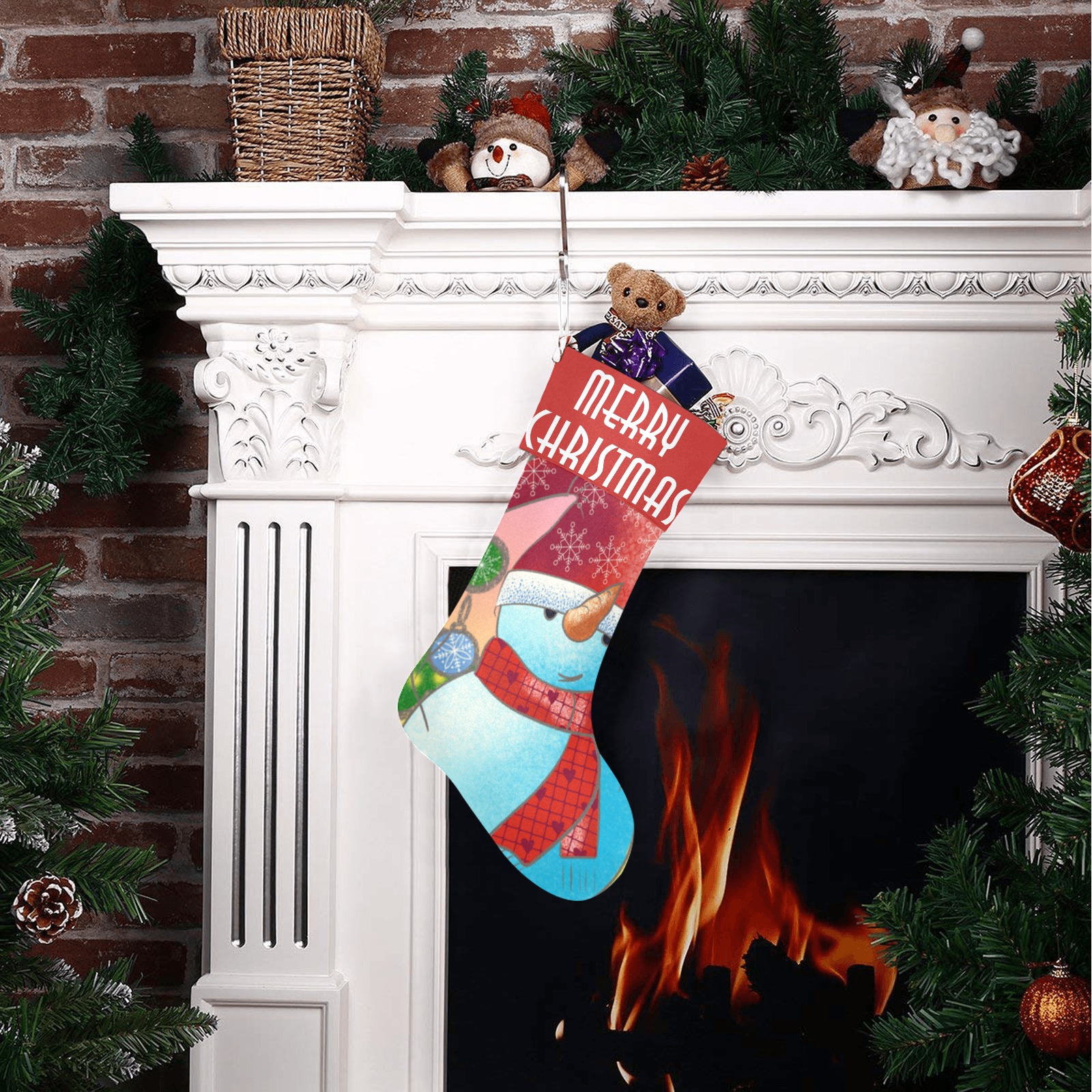 Gnome Stocking with cuff Christmas Stocking