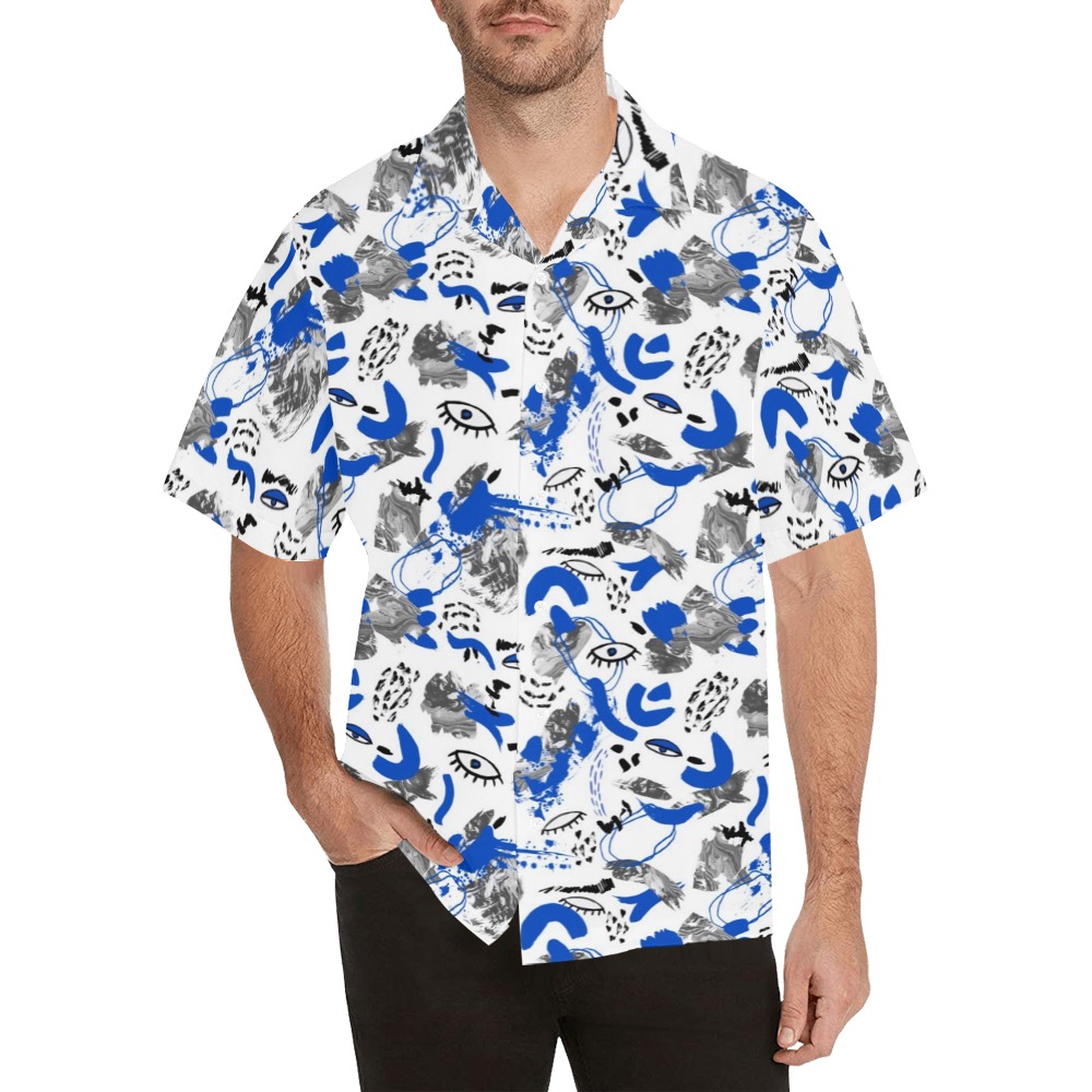 Modern stroke boho abstract PD Hawaiian Shirt (Model T58)