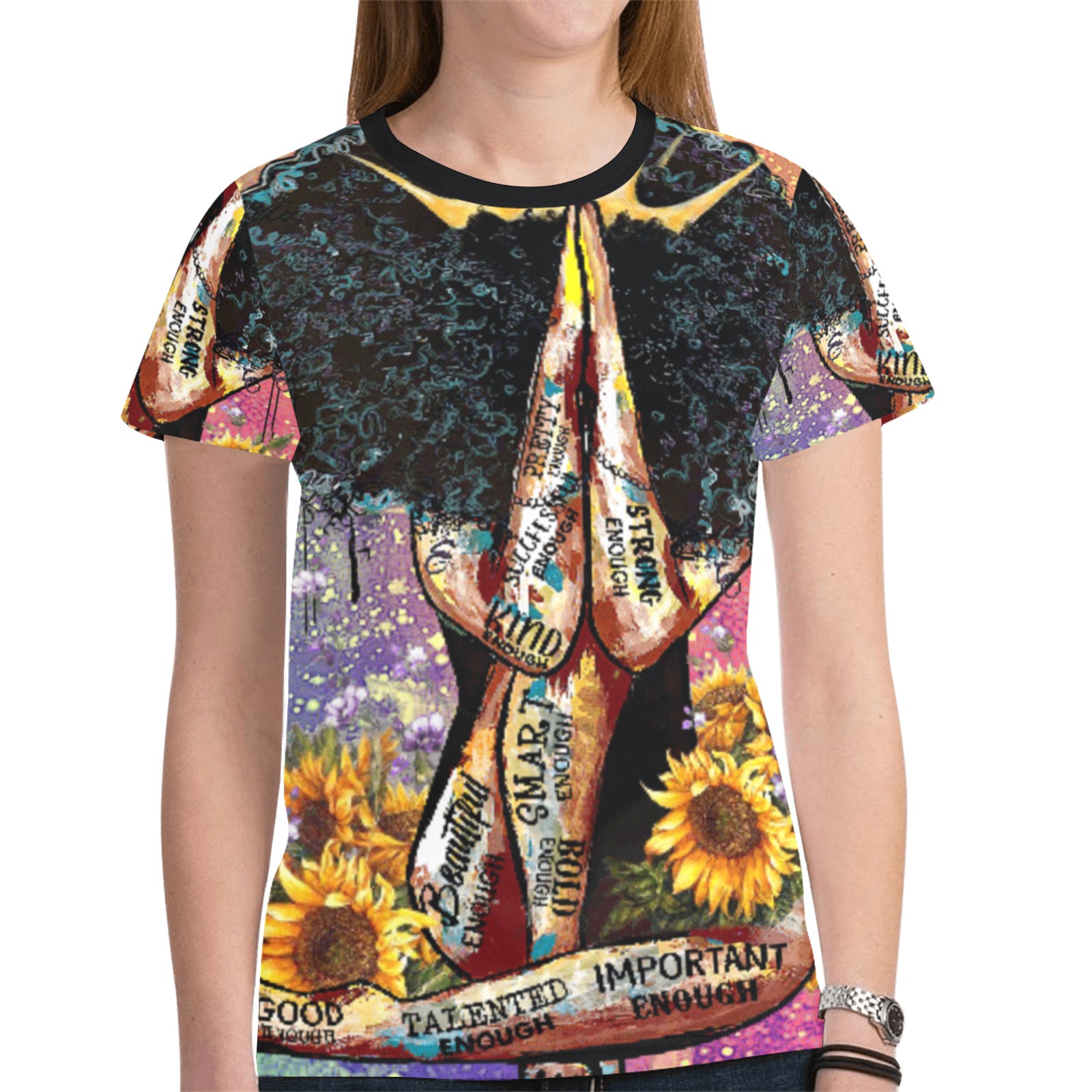 Queen New All Over Print T-shirt for Women (Model T45)