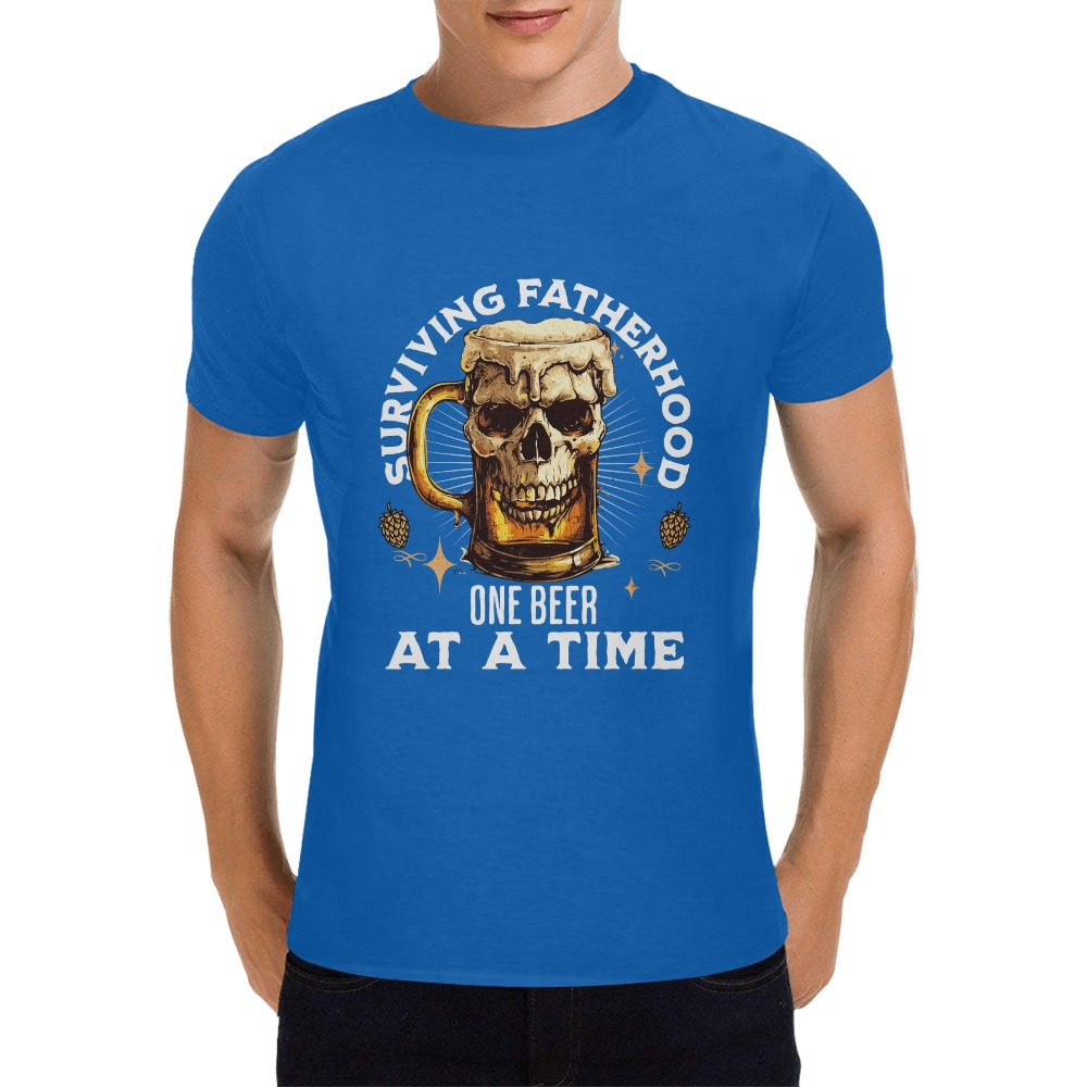 Surviving Fatherhood One Beer At A Time (B) Men's T-Shirt in USA Size (Front Printing Only)