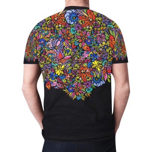 Lac La Hache Wildflowers - Overlay Graphic New All Over Print T-shirt for Men (Model T45)