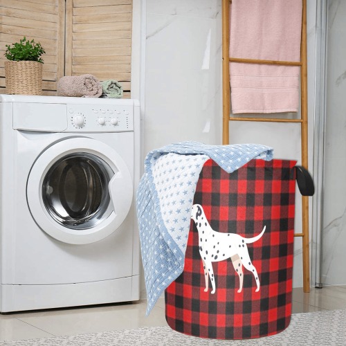 Dalmatian / Plaid Laundry Bag (Large)