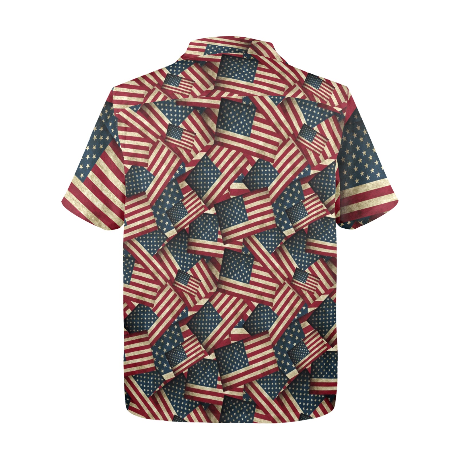 Patriotic USA American Flag Art / Red Men's All Over Print Hawaiian Shirt (Model T58)