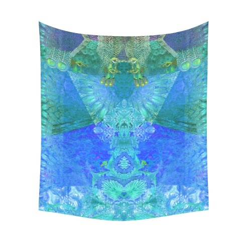 peacock 3 Cotton Linen Wall Tapestry 51"x 60"