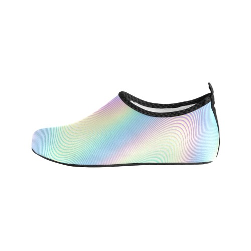 Holographic Rainbow Prints Men's Slip-On Water Shoes (Model 056)