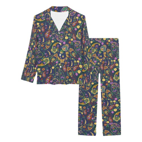 Dark garden paisley 23B Women's Long Pajama Set