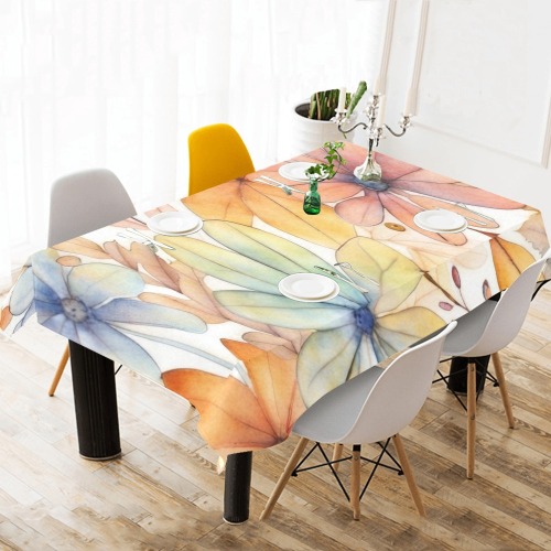 Watercolor Floral 2 Thickiy Ronior Tablecloth 120"x 60"