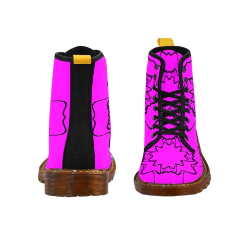 Black Interlocking Diamonds Starred pink Martin Boots For Men Model 1203H