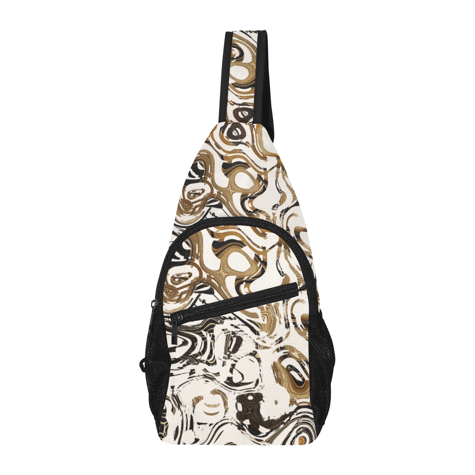 Marble Bronze All Over Print Chest Bag (Model 1719)