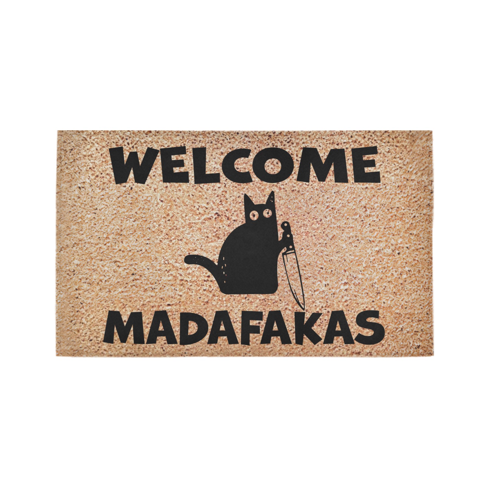 Dark Cat Welcome Madafakas Funny Azalea Doormat 30" x 18" (Sponge Material)