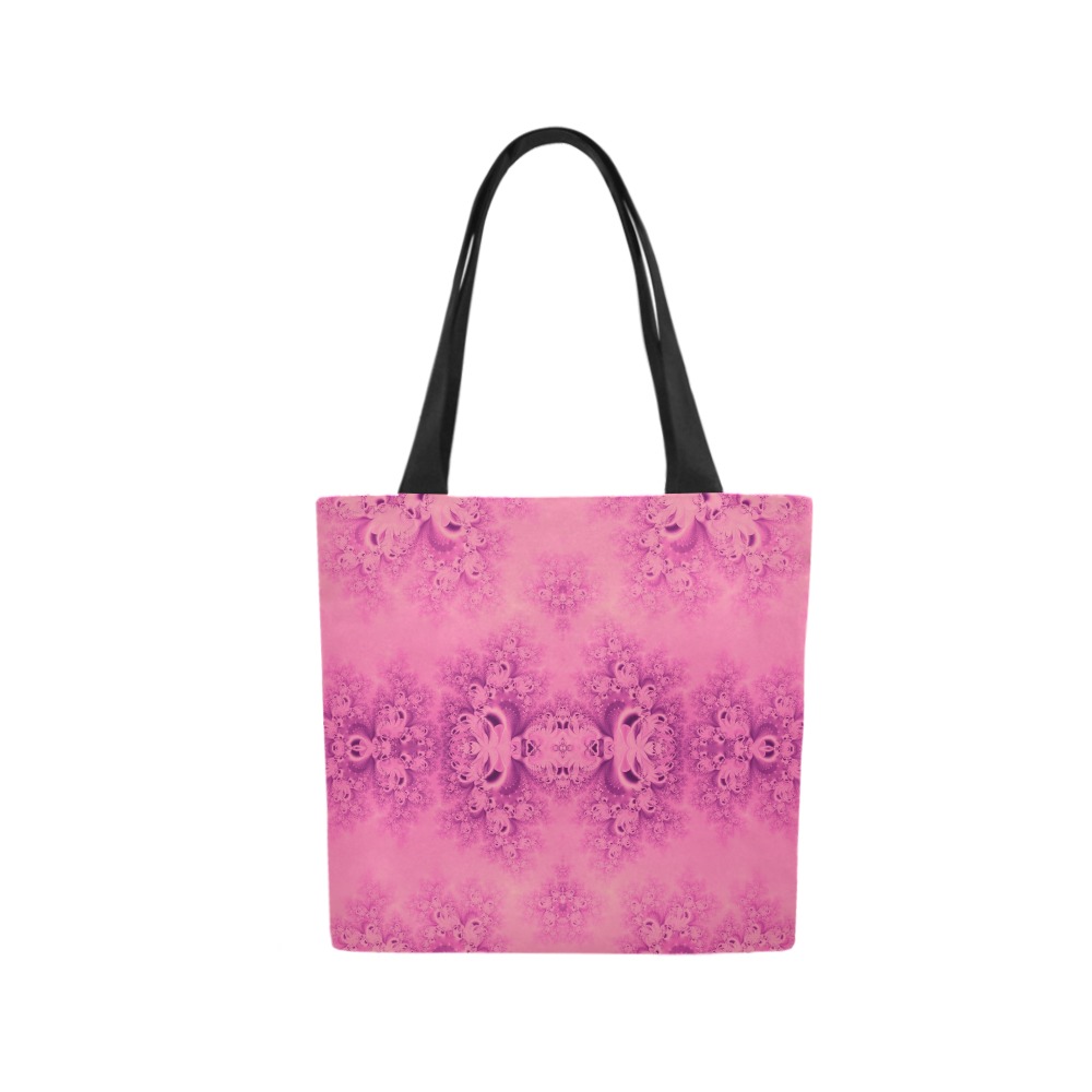 Pink Morning Frost Fractal Canvas Tote Bag (Model 1657)