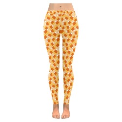 Candy Corn Women's Low Rise Leggings (Invisible Stitch) (Model L05)