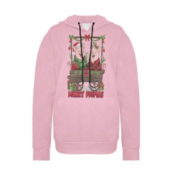 Merry Pigmas Women's Long Sleeve Fleece Hoodie (Model H55)