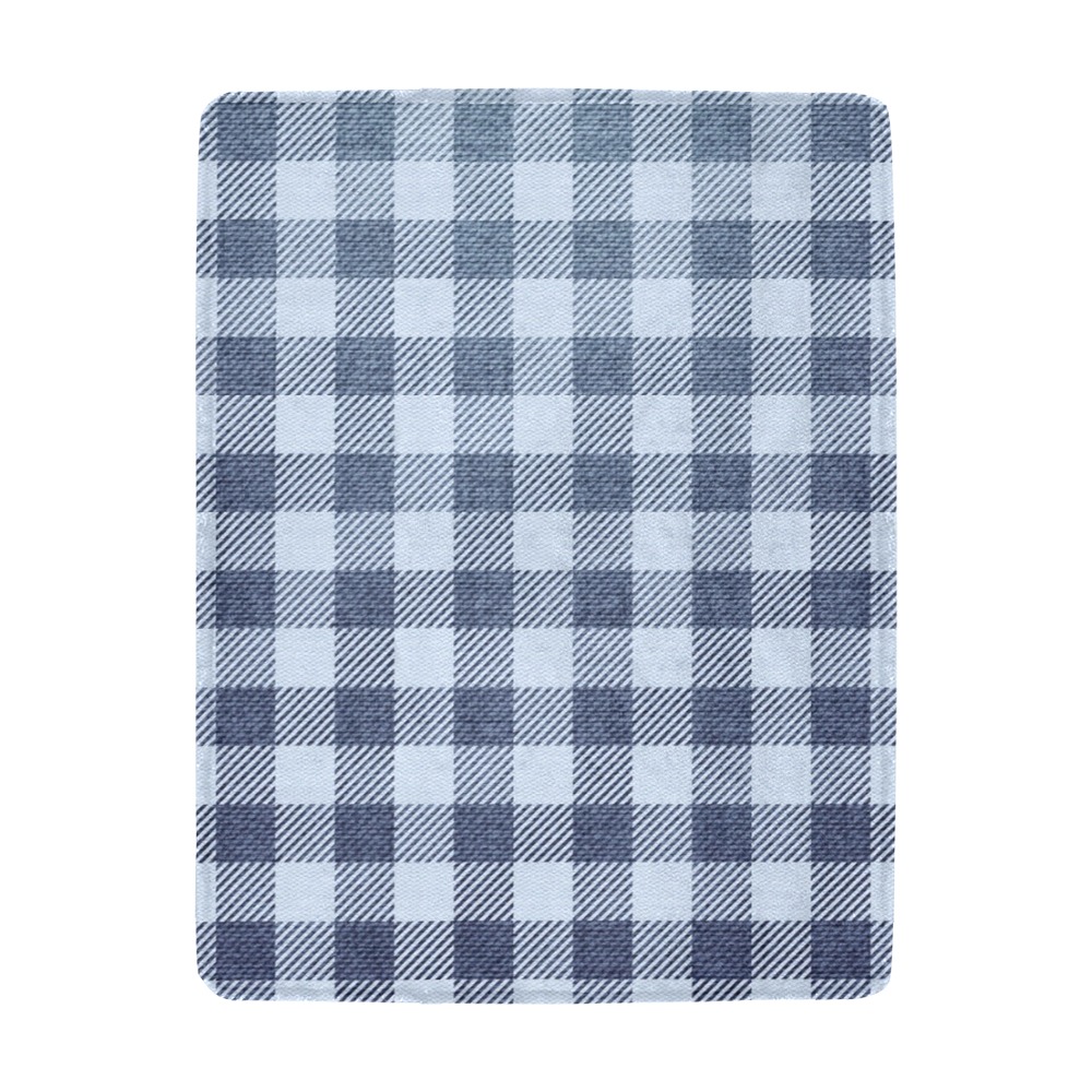 Pastel Blue Plaid Ultra-Soft Micro Fleece Blanket 43"x56"