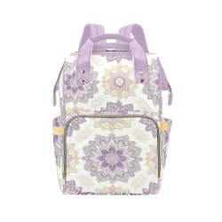 Violet Mandala Backpack Multi-Function Diaper Backpack/Diaper Bag (Model 1688)