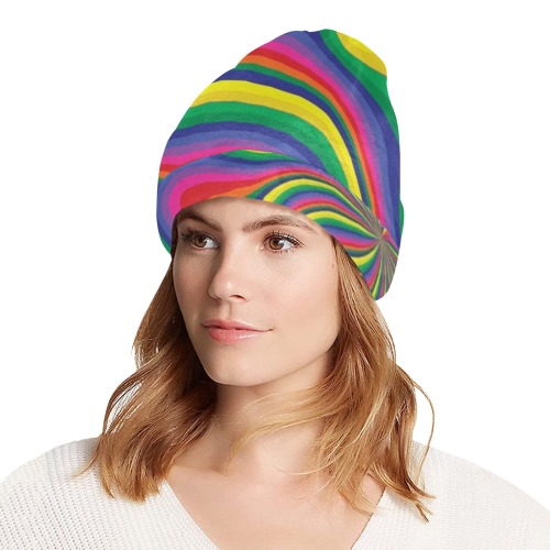 Groovy Pattern All Over Print Beanie for Adults