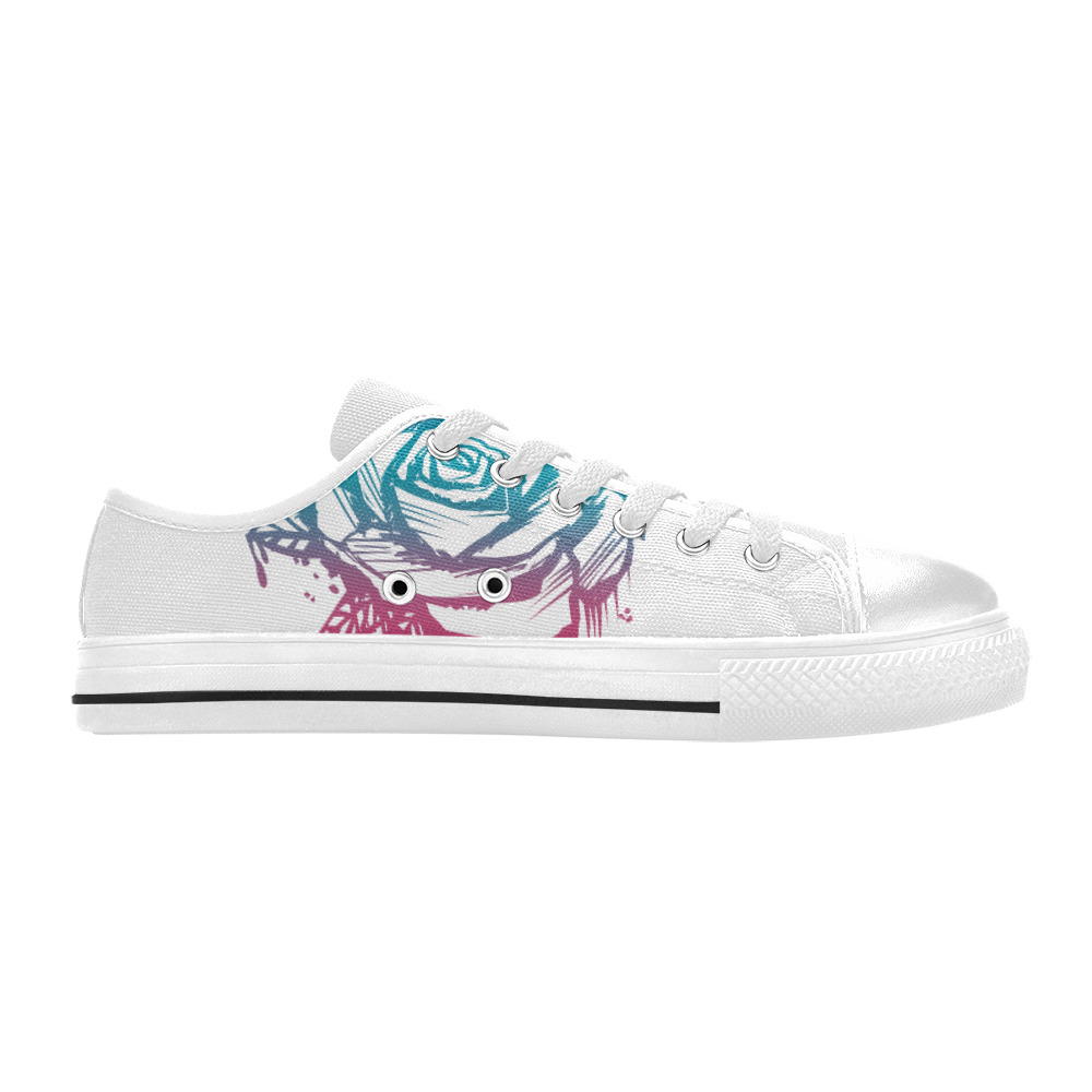 Candy Color Rose Women's Classic Canvas Shoes (Model 018)