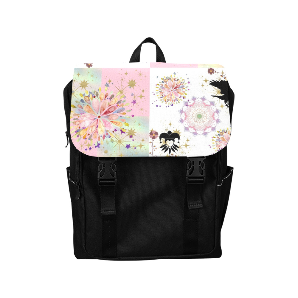Secret Garden With Harlequin and Crow Patch Artwork Casual Shoulders Backpack (Model 1623)