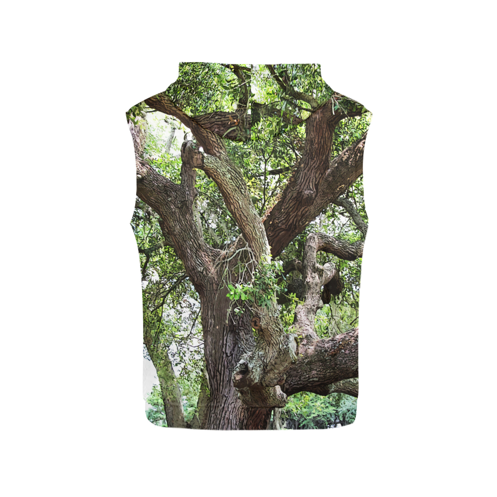 Oak Tree In The Park 7659 Stinson Park Jacksonville Florida All Over Print Sleeveless Hoodie for Men (Model H15)