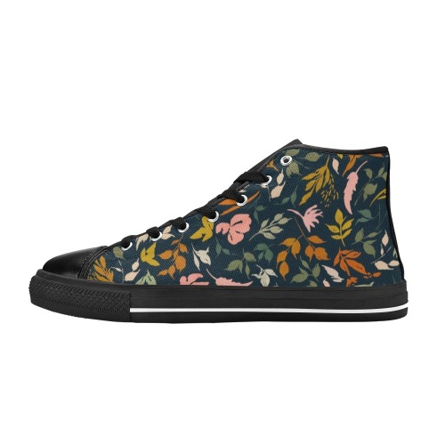 The meadow leaves colors Women's Classic High Top Canvas Shoes (Model 017)