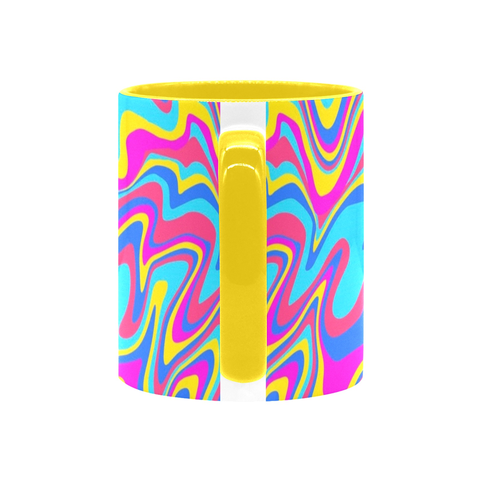 Groovy Retro Mod Colorful Abstract Custom Inner Color Mug (11oz)