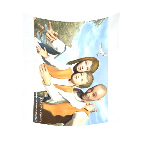 The Holy Family ( St. Mary, Jesus Child, St. Joseph ) Cotton Linen Wall Tapestry 60"x 51"