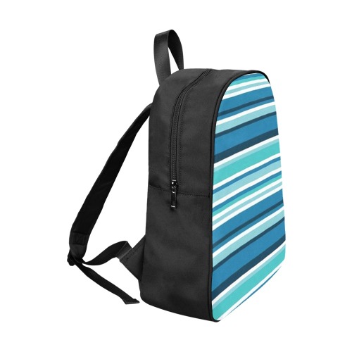 Green and Blue Stripes Fabric School Backpack (Model 1682) (Large)