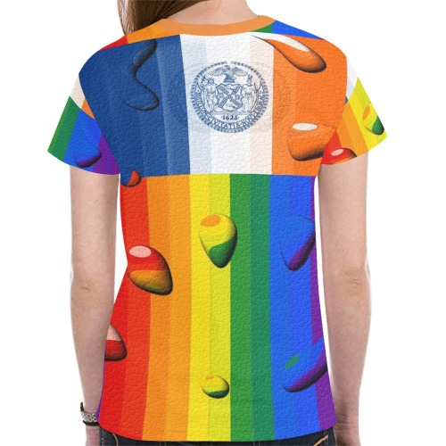 New York Pride Flag Pop Art by Nico Bielow New All Over Print T-shirt for Women (Model T45)
