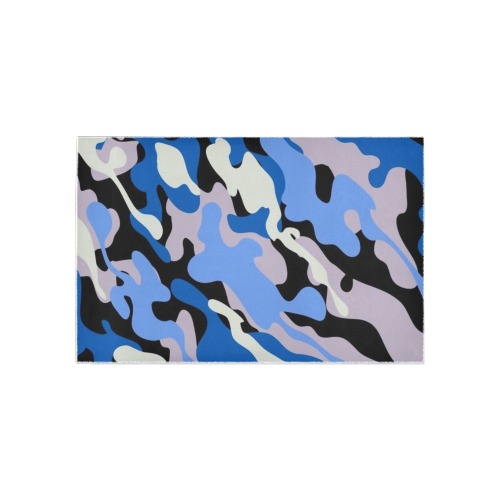 RALPH RORAFF Camouflage Modern Blue Hunting Area Rug 5'x3'3''