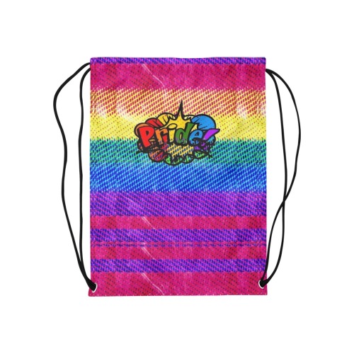 Rainbow Pride by Nico Bielow Medium Drawstring Bag Model 1604 (Twin Sides) 13.8"(W) * 18.1"(H)