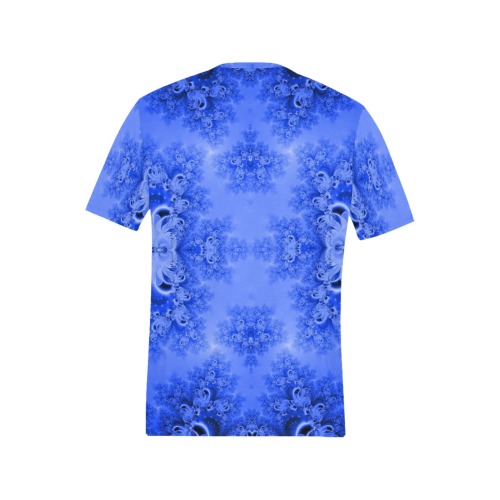 Blue Sky over the Bluebells Frost Fractal Men's All Over Print T-Shirt (Random Design Neck) (Model T63)