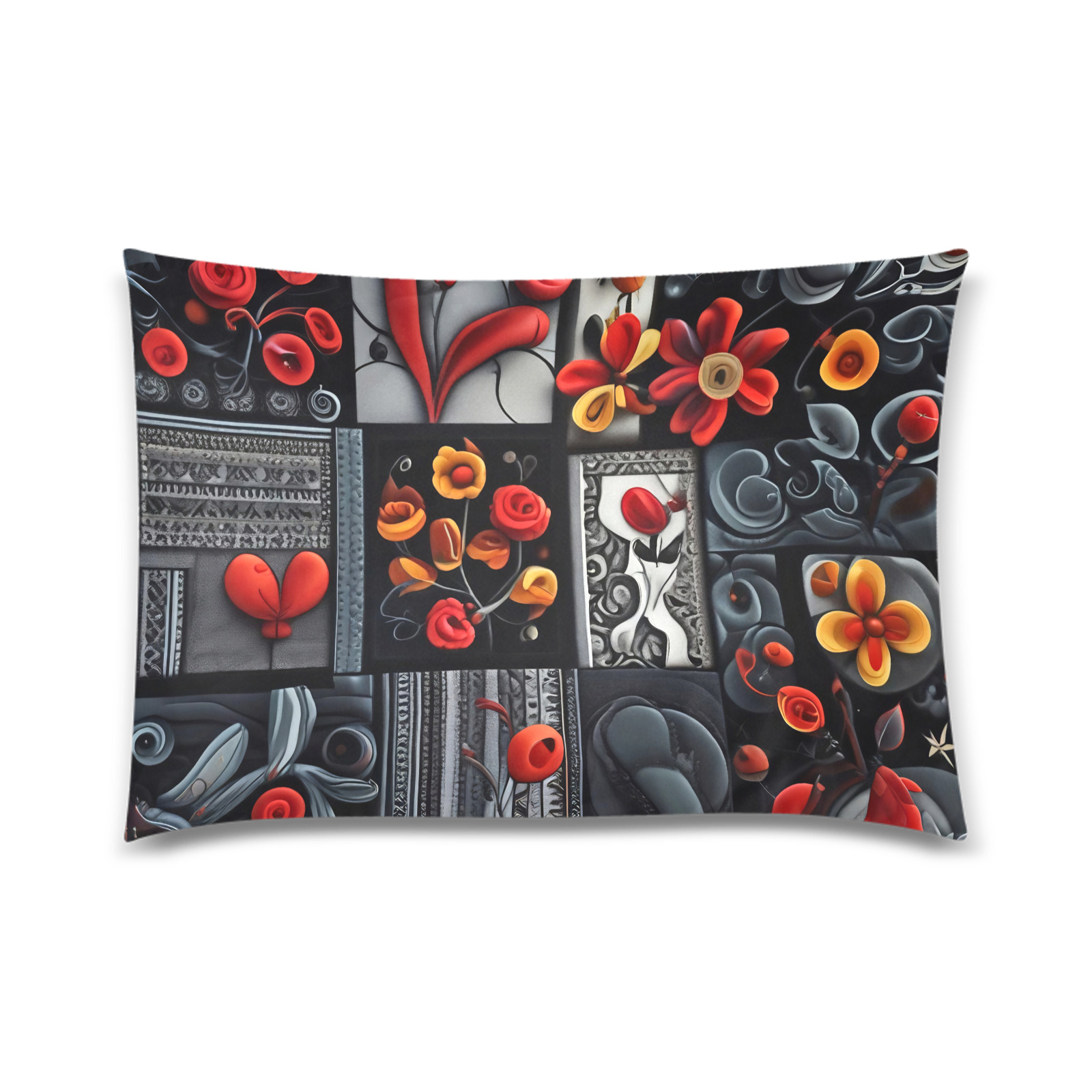 Rose Garden Custom Zippered Pillow Case 20"x30"(Twin Sides)