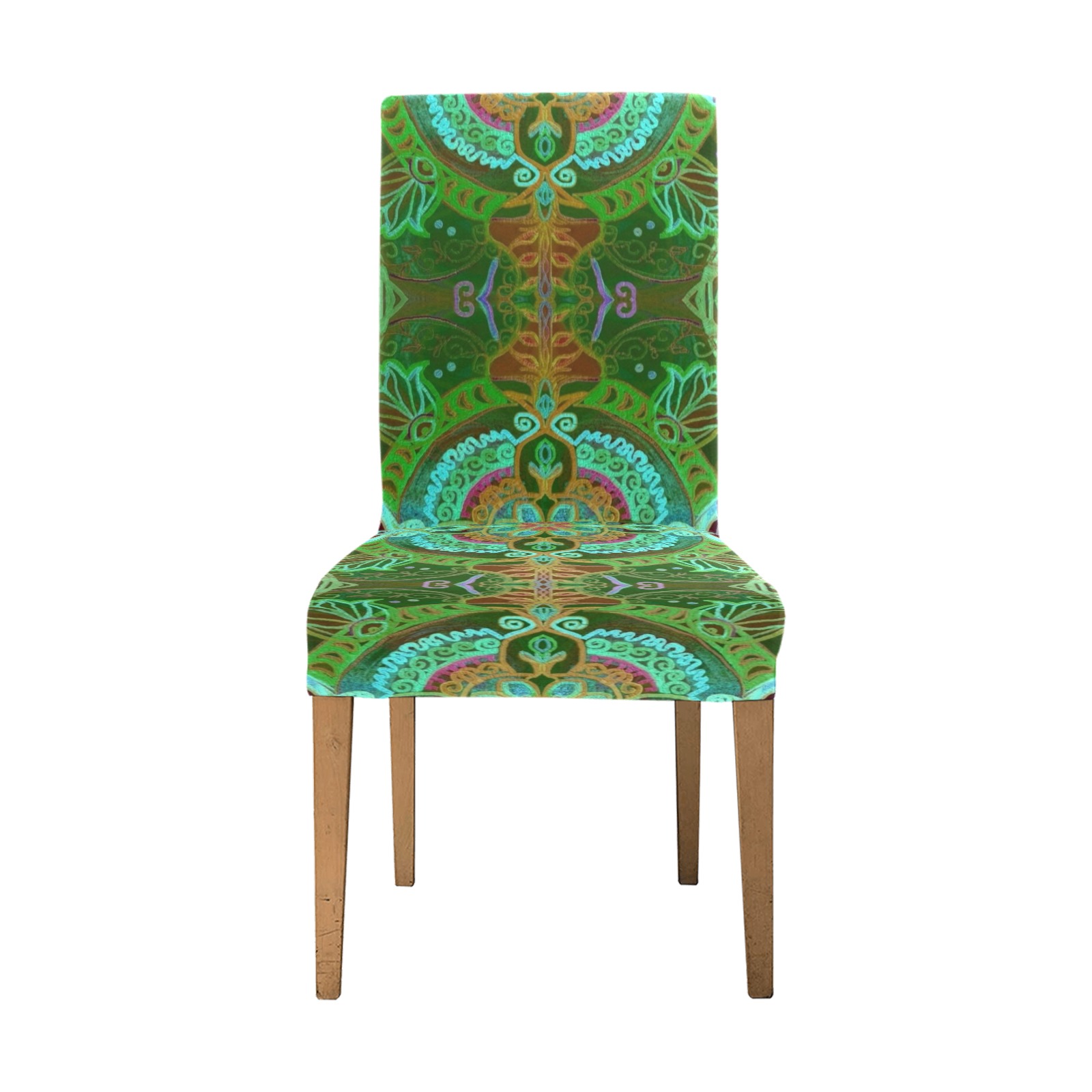 floralie-green Removable Dining Chair Cover