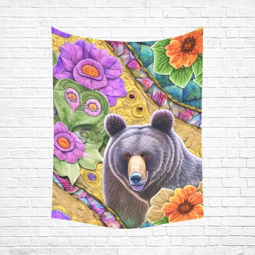 Boho Bear Simulated Quilt Artwork