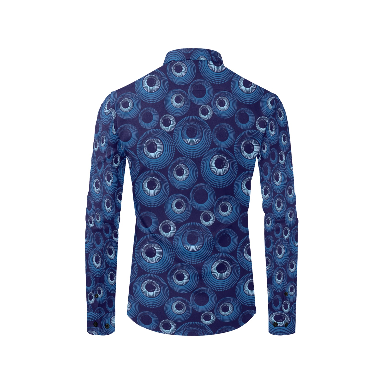 Blue Rings Men's All Over Print Casual Dress Shirt (Model T61)