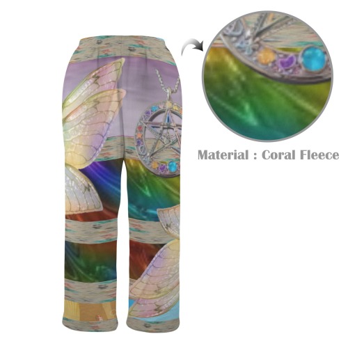 mystical forest Men's Coral Fleece Pajama Trousers (Model L76)