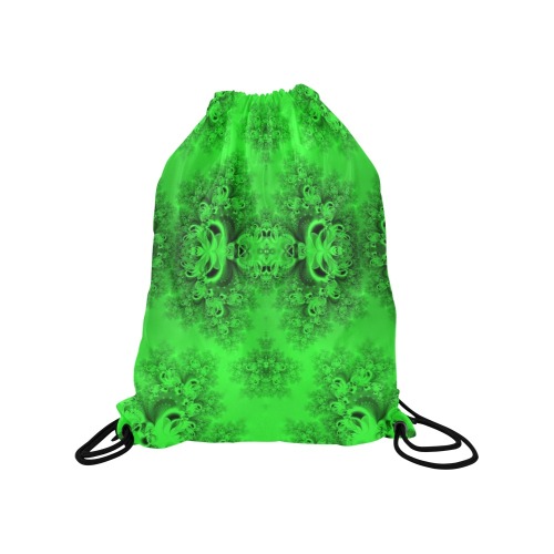 New Spring Forest Growth Frost Fractal Medium Drawstring Bag Model 1604 (Twin Sides) 13.8"(W) * 18.1"(H)