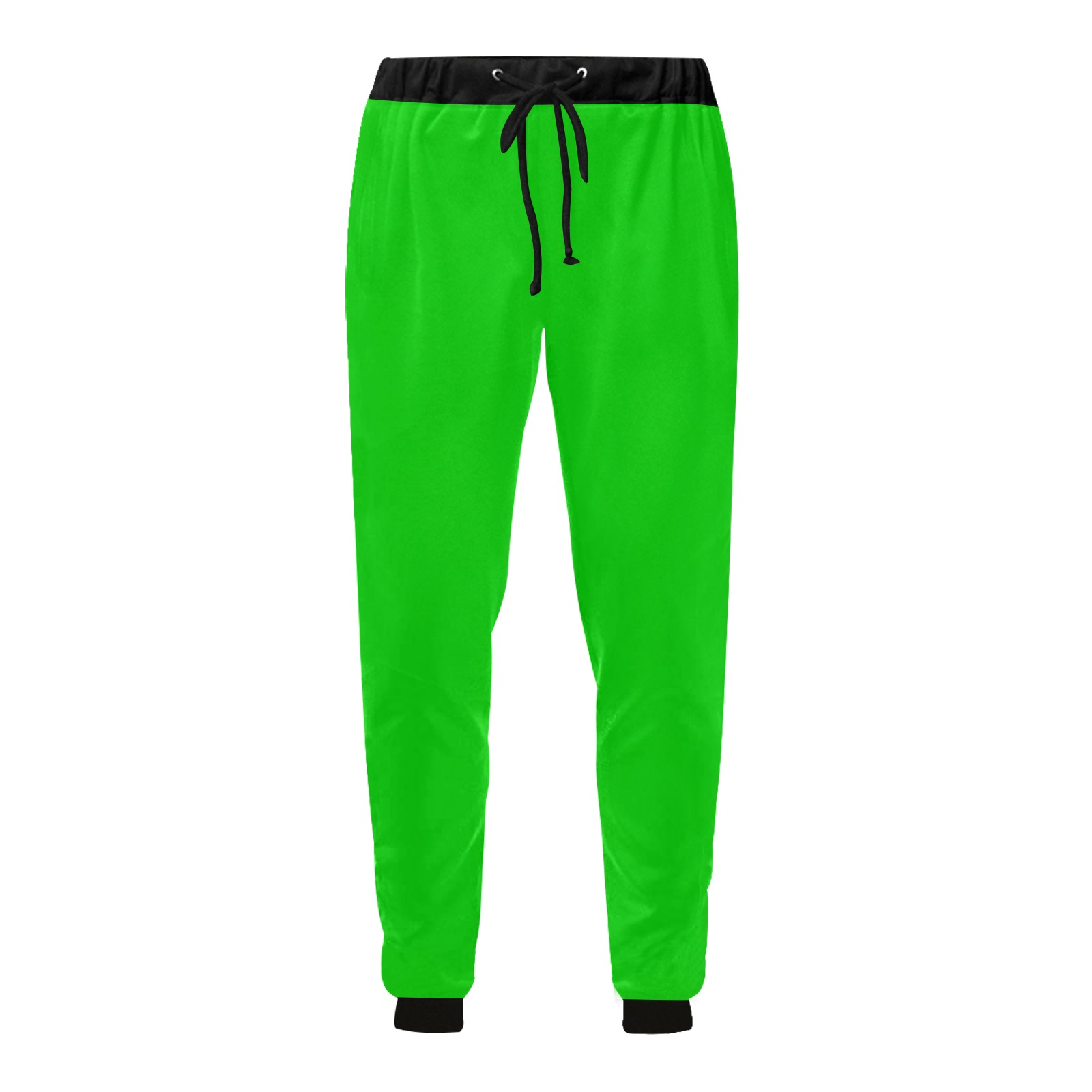 Merry Christmas Green Solid Color Men's All Over Print Sweatpants (Model L11)