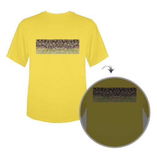 Jerusalem dechire jaune Men's Glow in the Dark T-shirt (Front Printing)