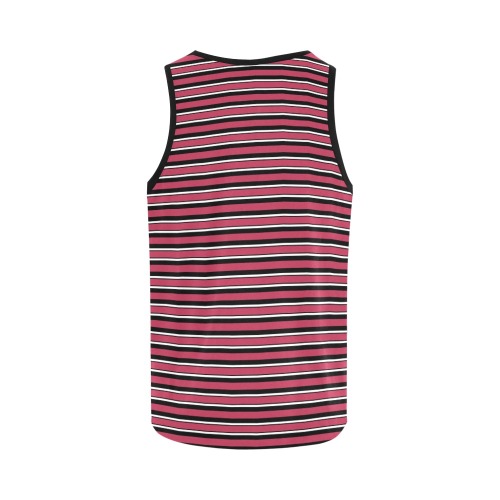 Magenta, Black and White Stripes All Over Print Tank Top for Women (Model T43)